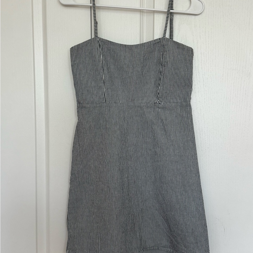 Brandy Melville- Navy and White Striped Mini Dress